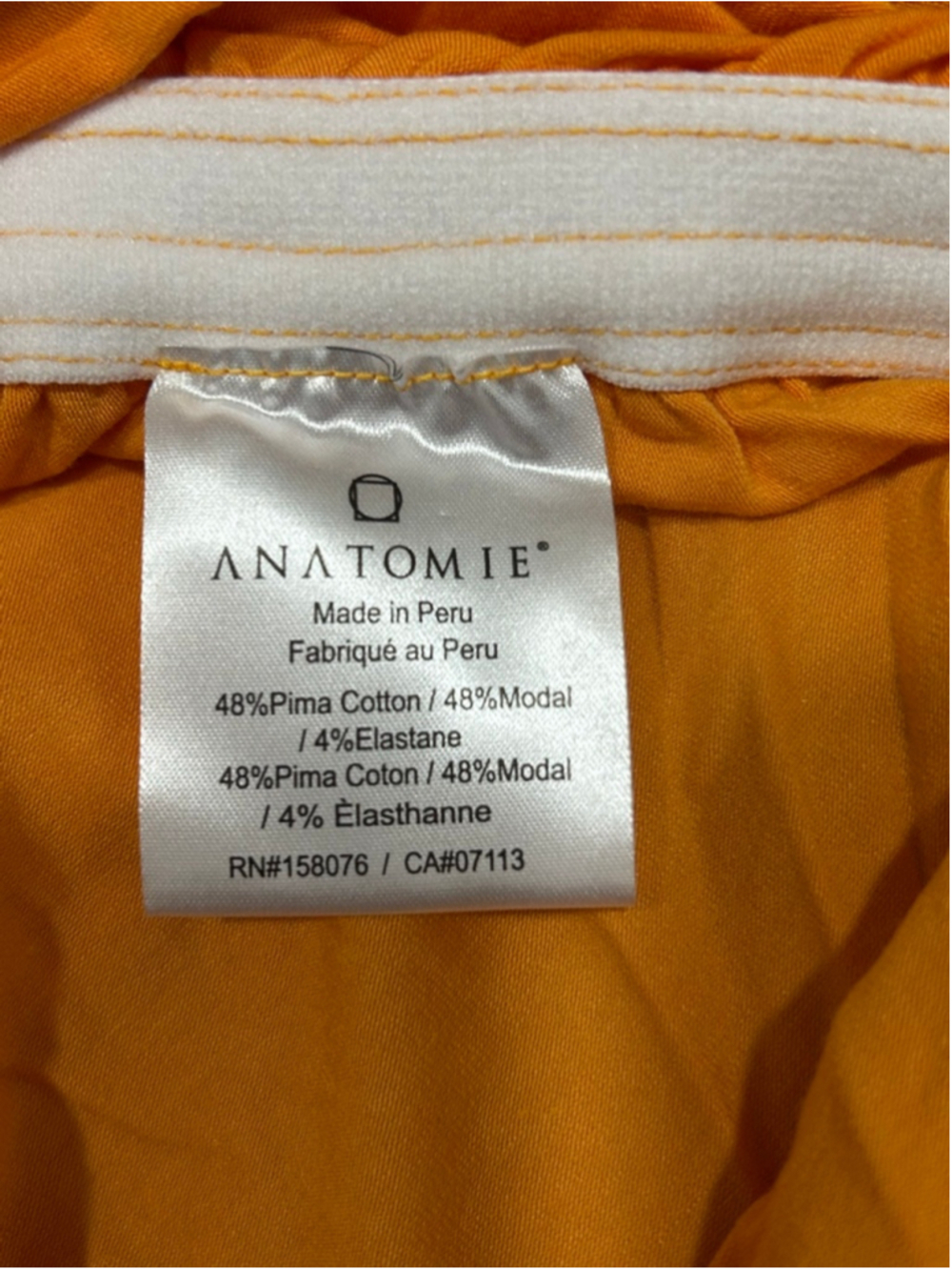 NWT Anatomie Milly Ruched Long Sleeve Top in tangerine in large retails $178 - Picture 6 of 8